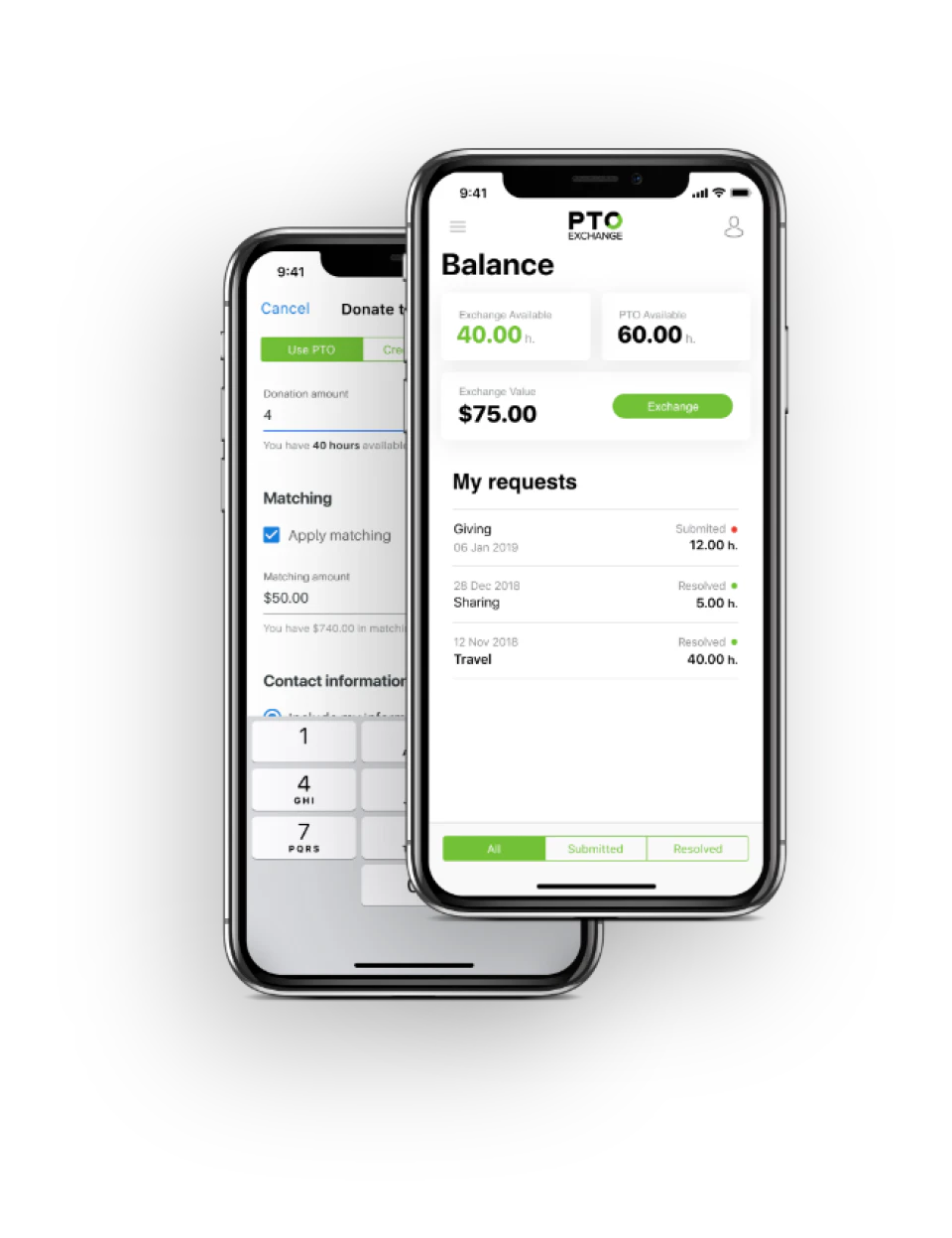screenshot of PTO Exchange